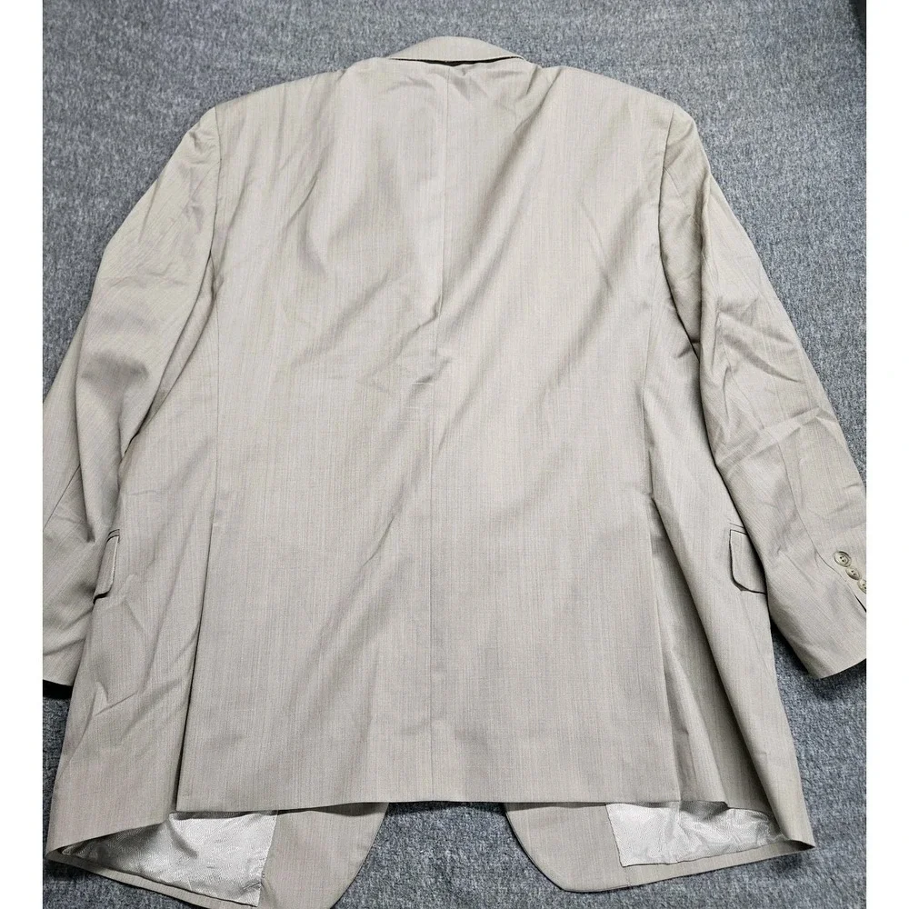 MARZOTTO SUPER 120 Joseph Abboud Men's Beige Tan Wool Blazer 48R